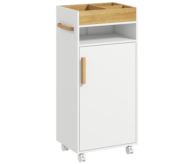 Armario de Baño Melamina de Madera, Haya kleankin Blanco