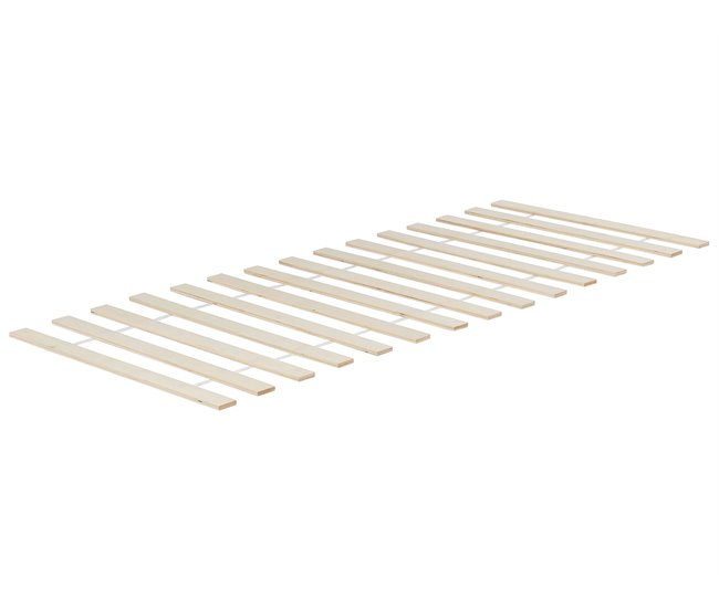 Beliani Cama con somier Madera de pino APPY Rosa Talco