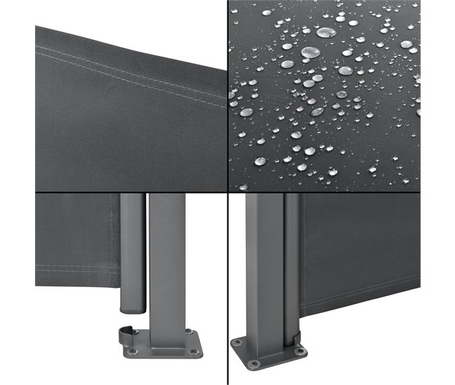 Toldo lateral doble Alcazaba - exterior - acero y poliéster 300x300 Gris