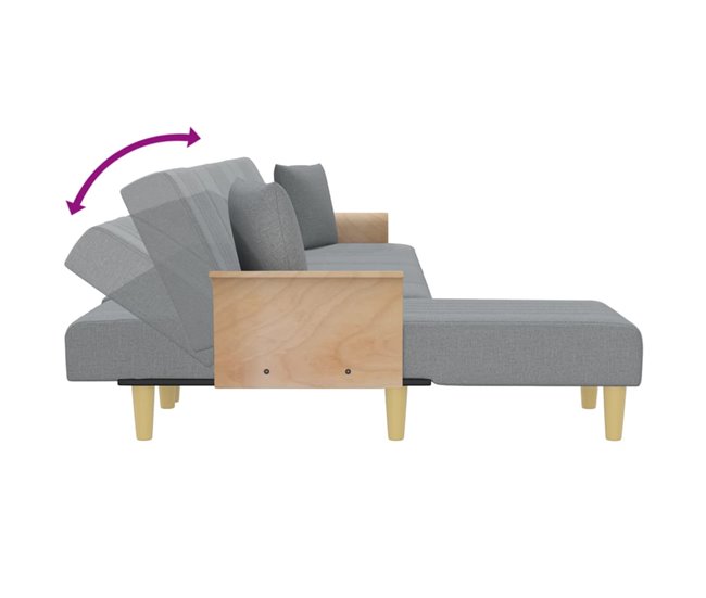 Sofá Cama En Forma De L Gris