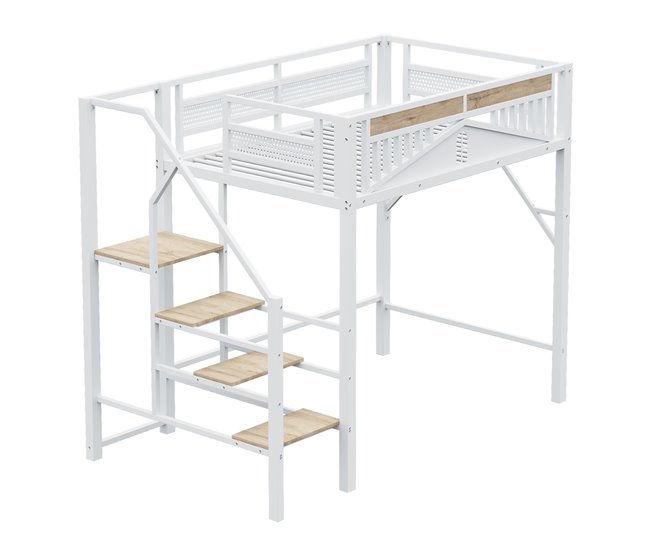 Cama alta para niños 145x255 Blanco