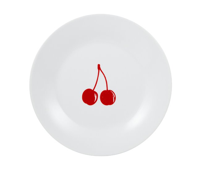 Plato de postre 4 piezas Fruits United Colors of Benetton Blanco
