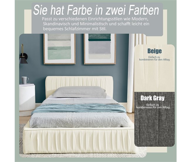 Camas individuales 108x217 Beige