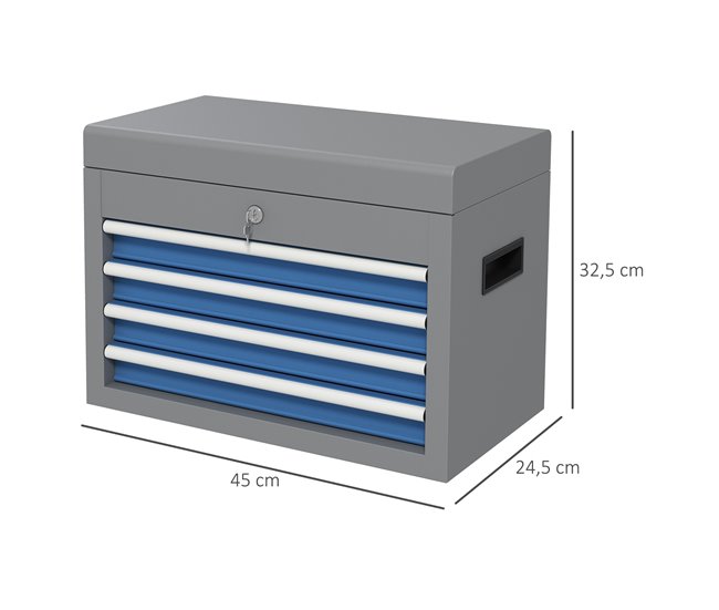 Caja de Herramientas Acero DURHAND Gris