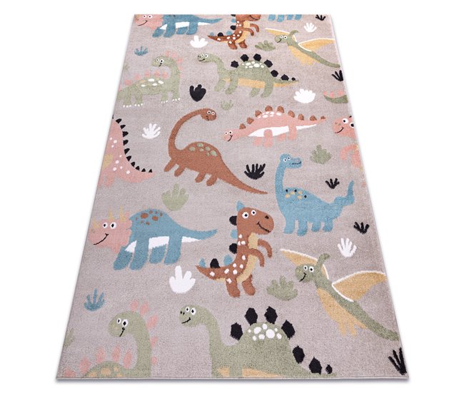 Alfombra FUN Dino para niños dinosaurios 240x330 Beige