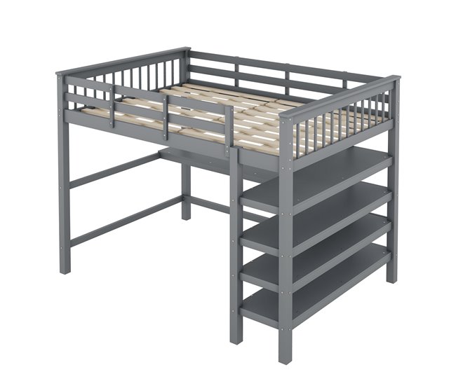 Cama alta para niños 149x207 Gris