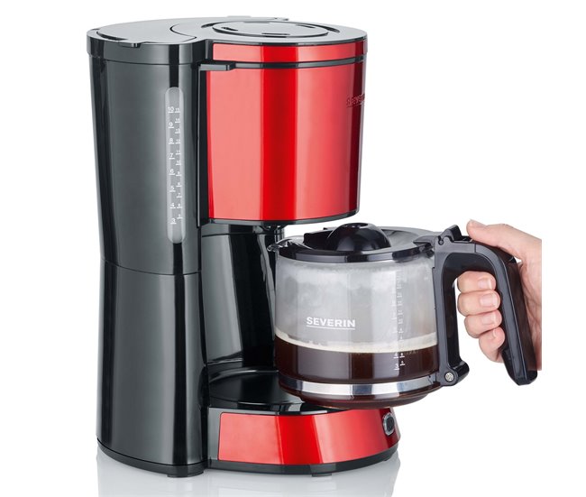 Cafetera de goteo, jarra termo 1 L Severin KA 4817 - 1000 W Rojo