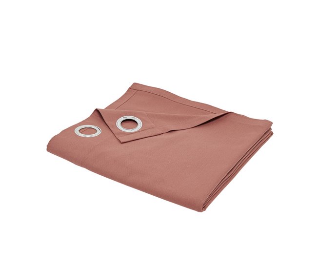 Cortina confeccionada panamá 100% algodón. Rojo