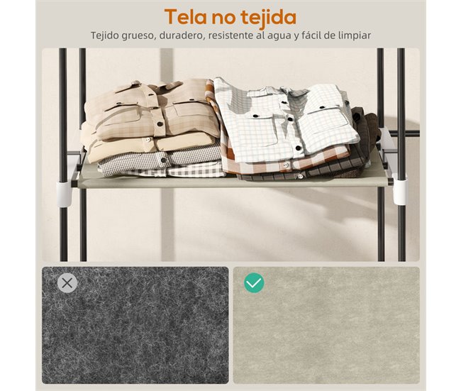 Armario de Ropa Tela no Tejida HOMCOM Crudo