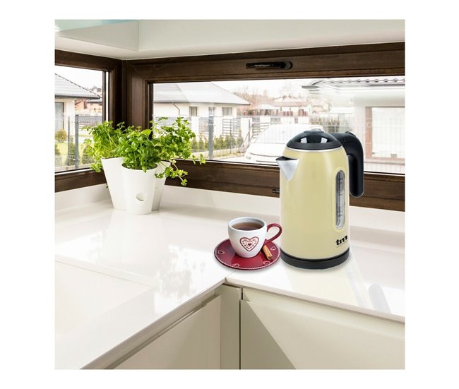 Hervidor de Agua Eléctrico con Luz LED Crema
