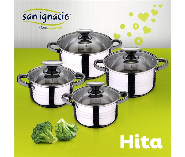 Set De Olla A Presión 5 L Sip Duna + Batería Cocina 8 Piezas Sip Cromo