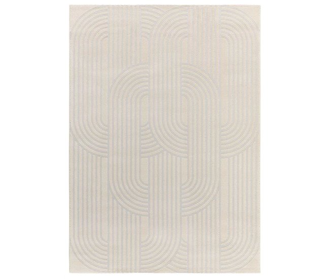 Alfombra geométrica con relieve BARESA - ATTICGO 80x150 Plateado