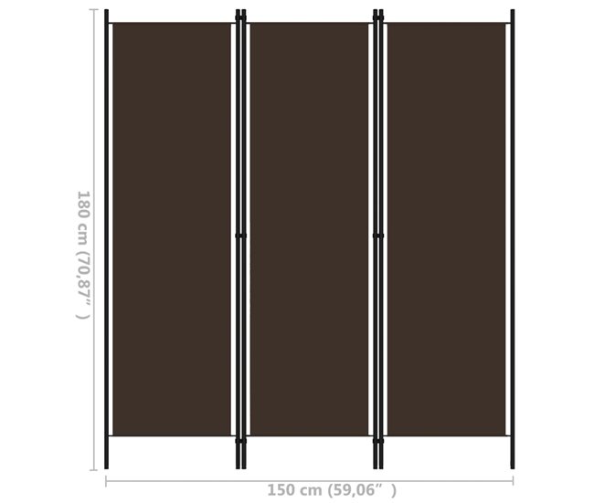 Biombo - Separador Divisor de 3 paneles Marron