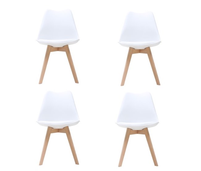 Pack de 4 sillas de cocina YESSI  Blanco