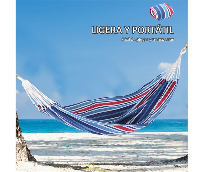 Hamaca para Colgar Algodón Outsunny Multicolor