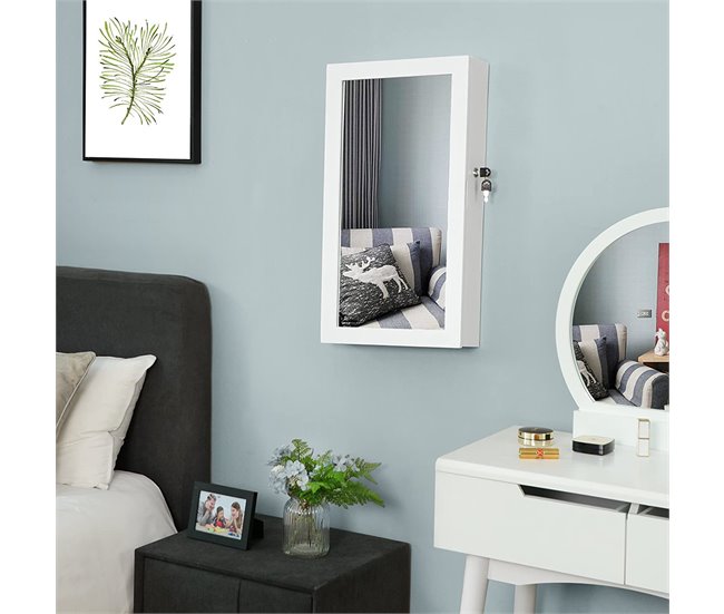 Armario de joyas de pared Blanco