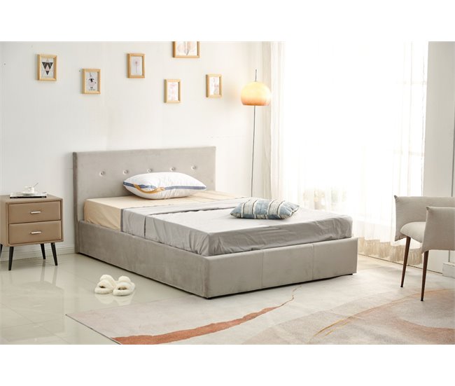 Cama Canape Abatible con Cabecero Blanco