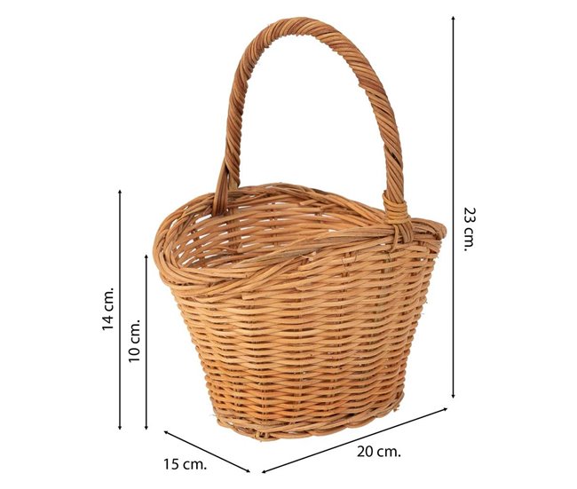 Cesta oval de medula Marron