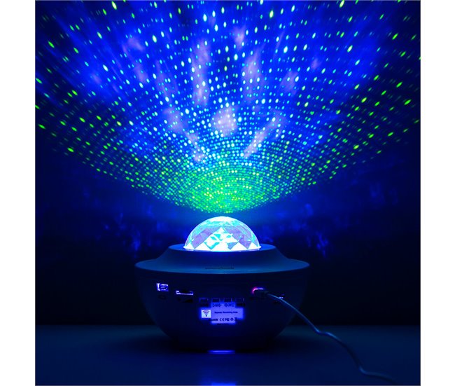 Proyector de Estrellas LED y Láser con Altavoz Blanco