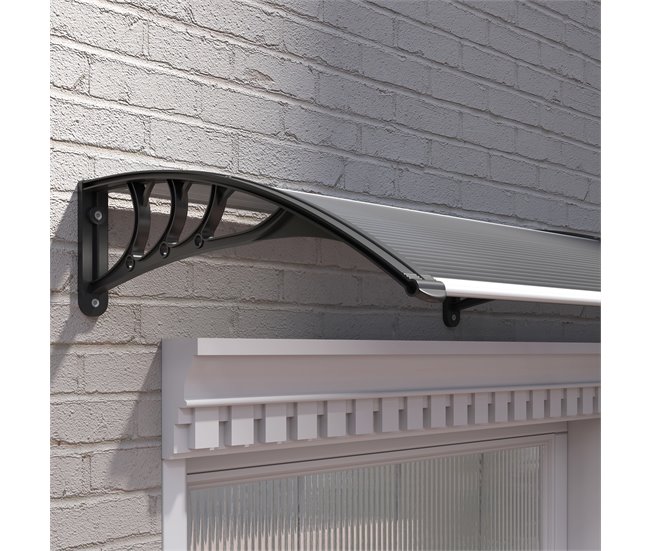 Marquesina Exterior Policarbonato Outsunny Negro