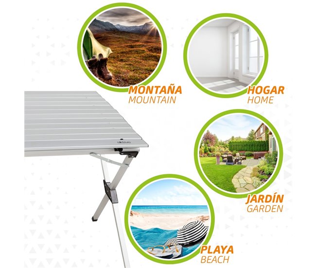 Mesa plegable aluminio para camping Aktive Camping Gris