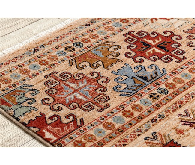 Alfombra KESHAN franjas oriental 7684/53555 200x290 Beige