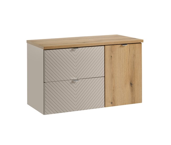 Mueble bajo lavabo cesto de ropa Manoa 100 Beige