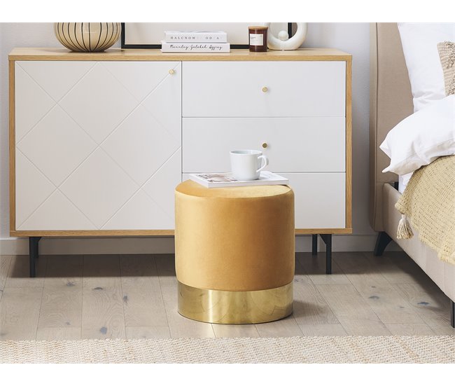 Beliani Puf SOPHIA Azul Marino