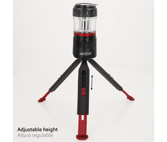 Aktive farol linterna LED trípode 3 en 1 USB y powerbank 220 lúmenes Negro