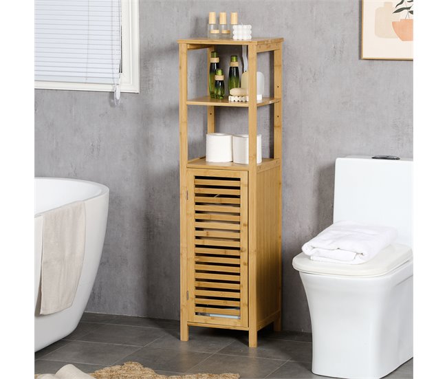 Armario de Baño Bambú kleankin, hogar - muebles de dormitorio Marron