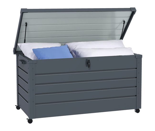 Baúl de Exterior Acero Galvanizado Outsunny Gris