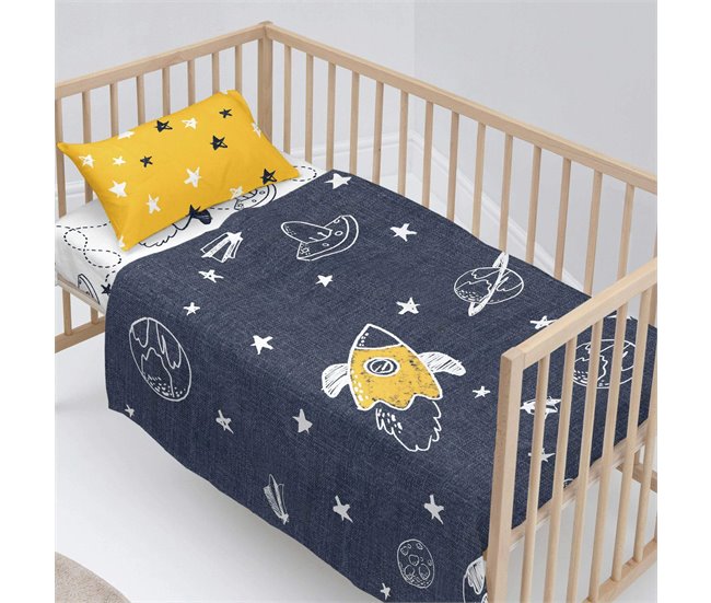 Conforama Starspace Juego de sábana Maxicuna (120x180 cm) Multicolor