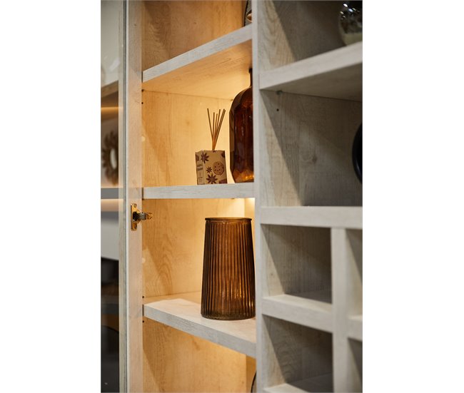 Vitrina doble 2 puertas VERONA Blanco/ Madera