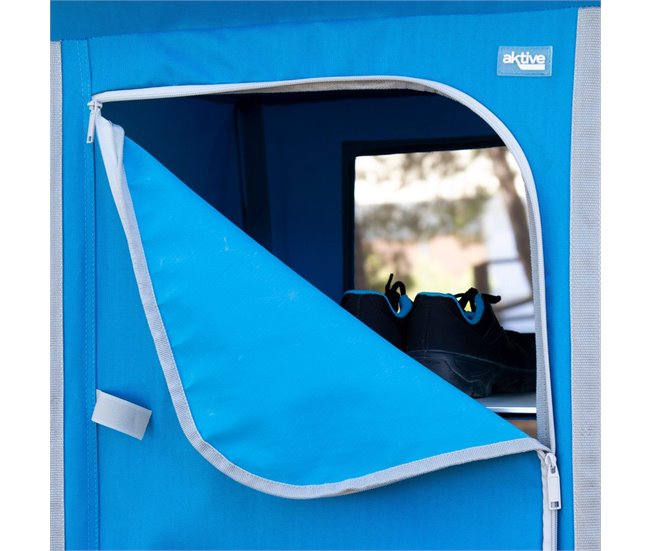Aktive Armario de tela plegable camping c/4 niveles Azul