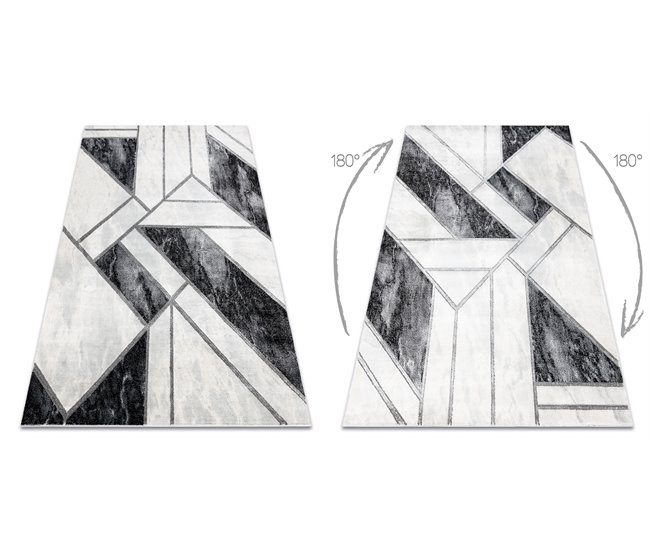 Alfombra EMERALD exclusivo 81953 glamour 180x270 Blanco/ Negro