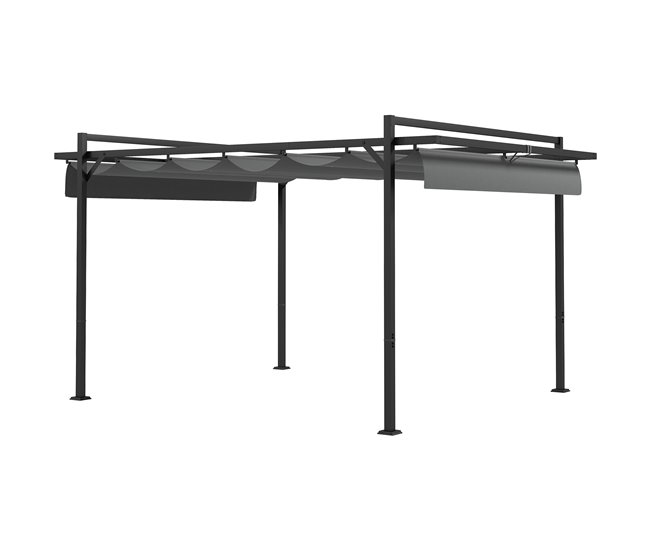Pérgola Acero, Poliéster Outsunny Gris