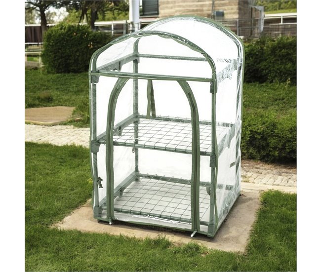 Well Home Invernadero de 2 Niveles con marco de Metal Verde