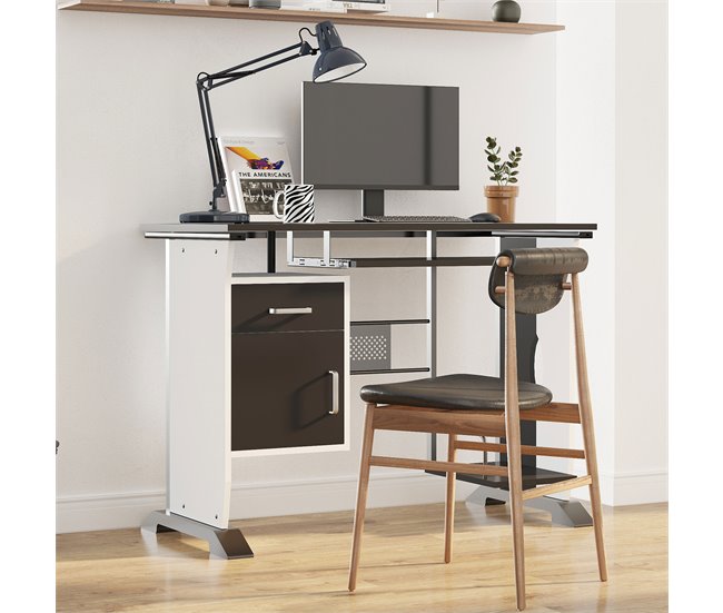 Mesa de Ordenador MDF,Metal HOMCOM, oficina - escritorios 100x52 Negro