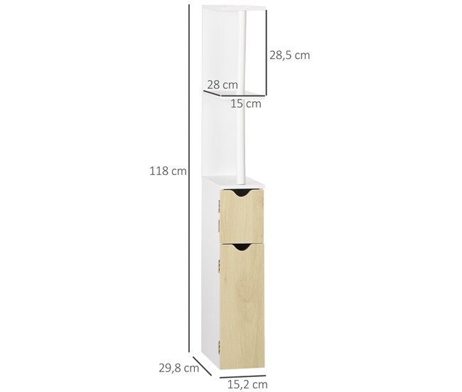 Armario de Baño kleankin 834-456BK 15 Marron