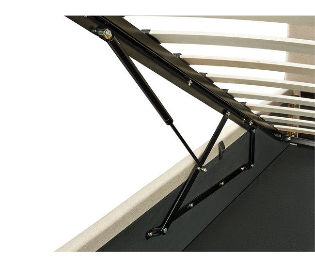 Beliani Cama con almacenaje Poliéster DREUX 151x214 Beige