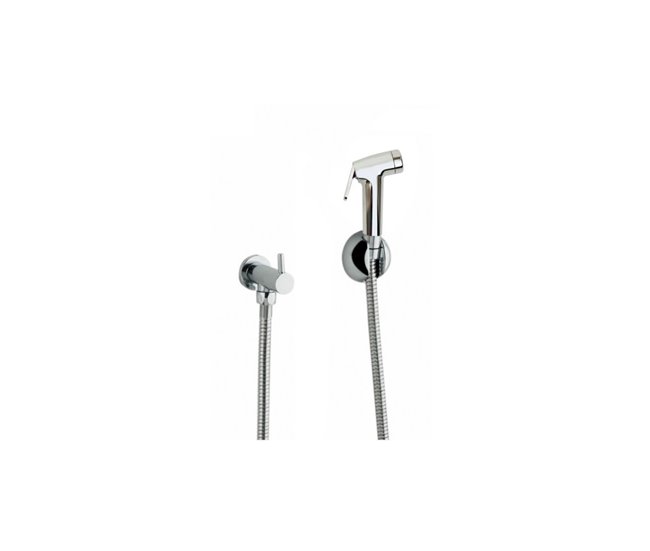 Grifo de Bidé con Llave de Paso 1 Agua con Accesorios Cromo