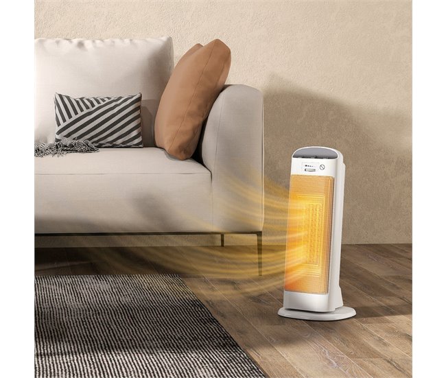 Calefactor Eléctrico ABS, PA HOMCOM, hogar - climatización Blanco