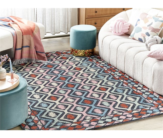 Beliani Alfombra de pelo corto HAYMANA 200x200 Multicolor