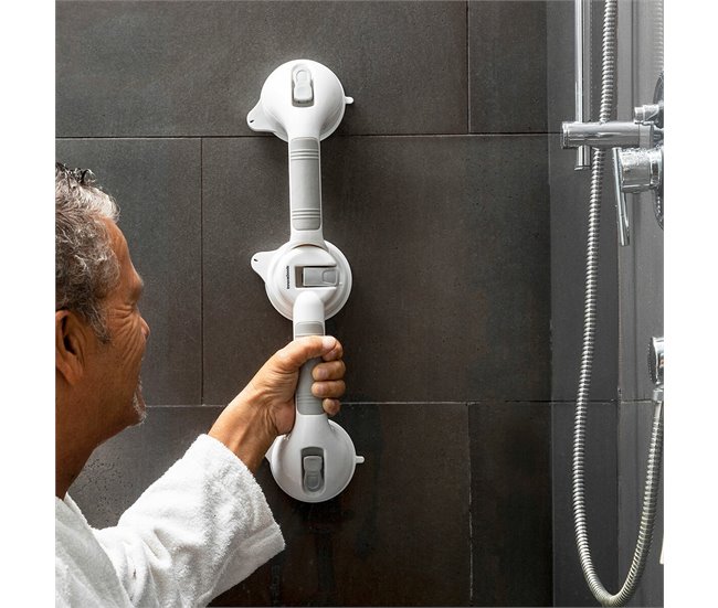Asa de Seguridad para Baño Angular Doble Blanco