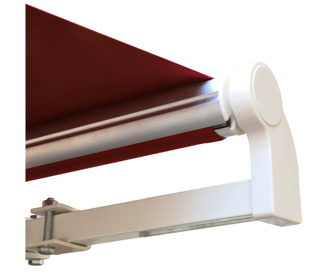 Toldo Manual Plegable Poliéster, Metal Outsunny 395x245 Rojo