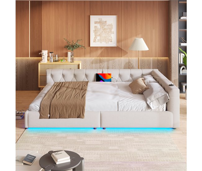 Camas de matrimonio 153x213 Beige