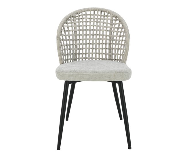 Silla tapizada en tela gris SUKI Gris