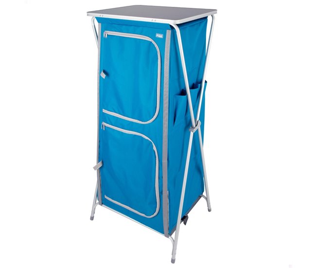 Aktive Armario de tela plegable camping c/4 niveles Azul