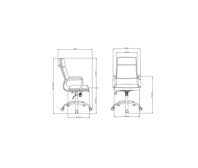 Silla de oficina en Piel sintética Jana con 5 ruedas Marron