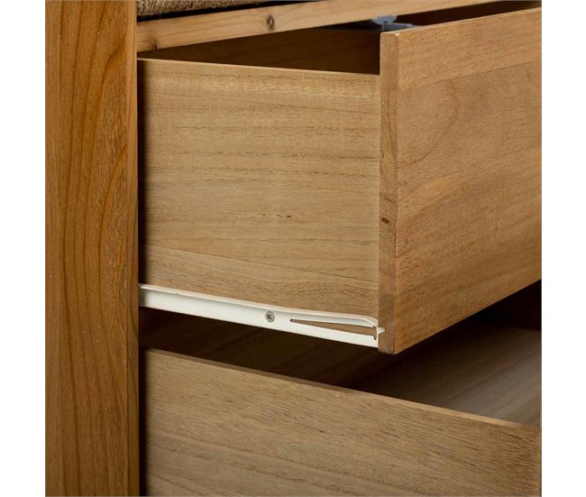 Armario de madera y cuerda trenzada Marron